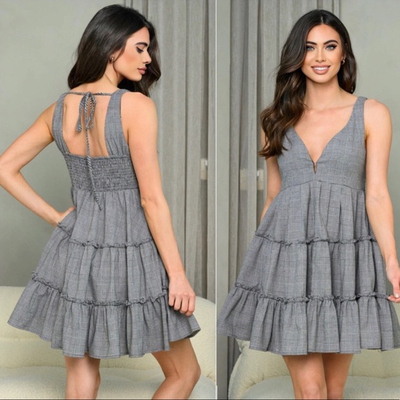 Blossom Boutique Dresses & Skirts - 1 LEFT High Quality Women’s Cotton Blend Mini Houndstooth Plaid All Season Dress